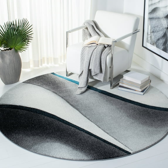 Safavieh Hollywood Candyce Abstract Area Rug, Gray/Blue, 6'7" x 6'7" Round