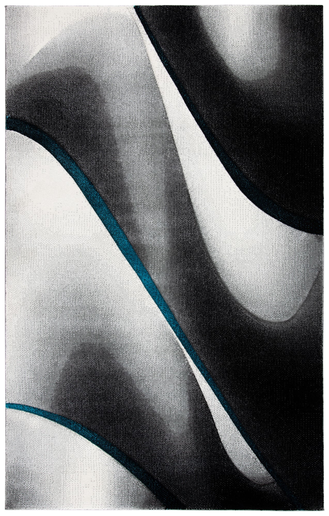 Large Blue and Gray Abstract Non-slip Synthetic Area Rug
