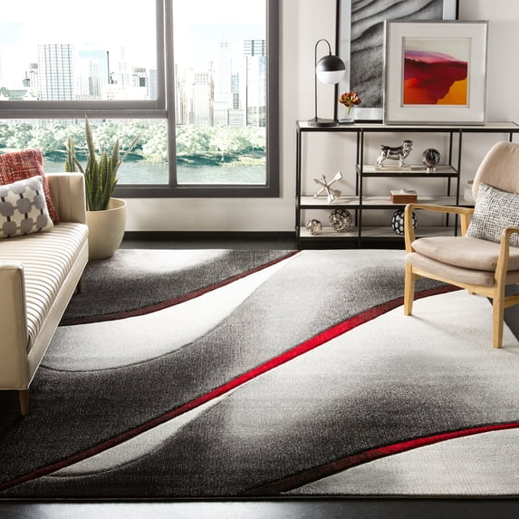 Safavieh Hollywood Candyce Abstract Area Rug, Gray/Red, 11' x 15'