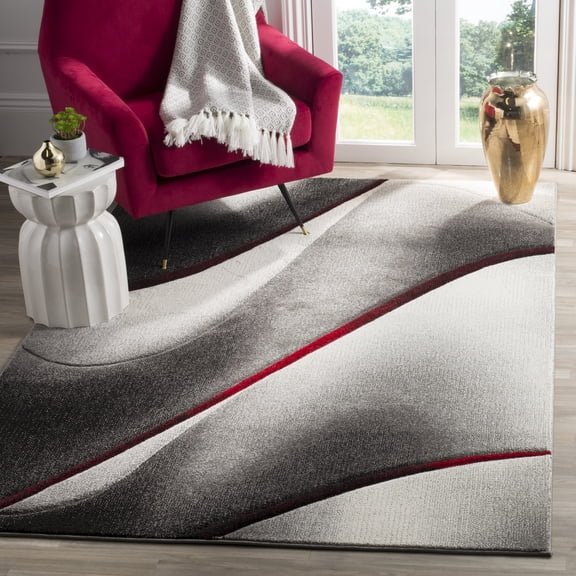 Safavieh Hollywood Candyce Abstract Area Rug, Gray/Red, 5'3" x 7'6"