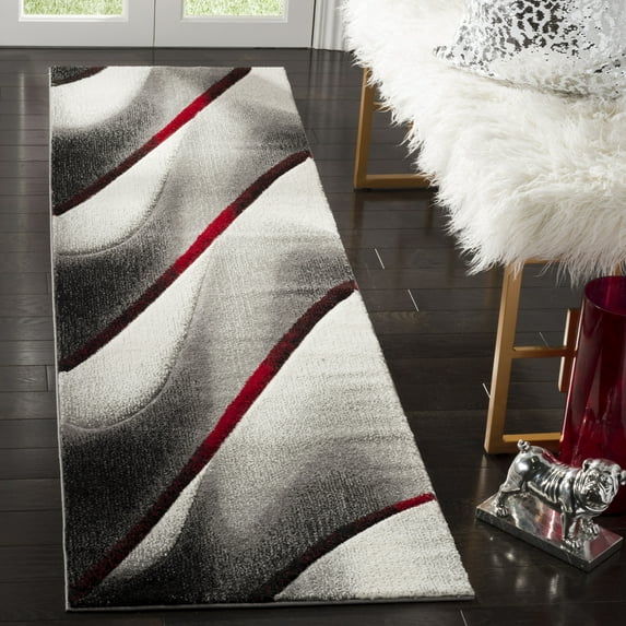 Safavieh Hollywood Candyce Abstract Runner Rug, Gray/Red, 2'3" x 18'