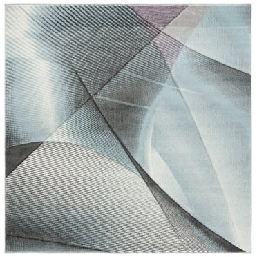 SAFAVIEH Hollywood Celandine Abstract Area Rug, Grey/Light Blue, 6'7" x 6'7" Square