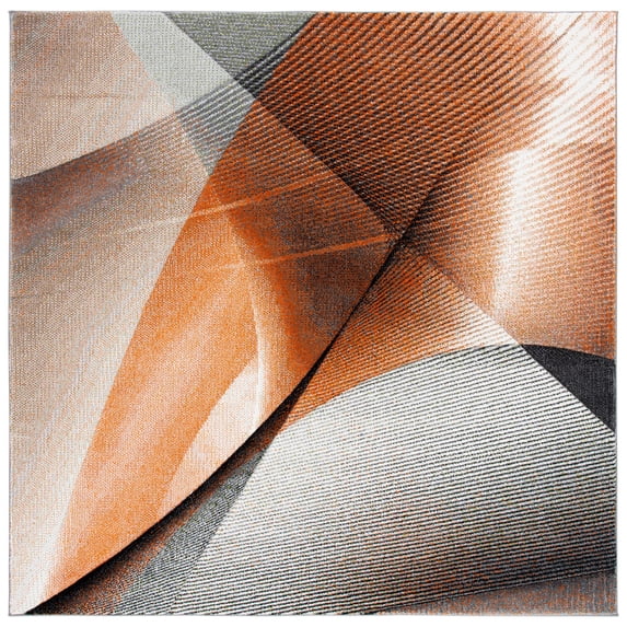 Safavieh Hollywood Celandine Abstract Area Rug, Gray/Orange, 5'3" x 5'3" Square