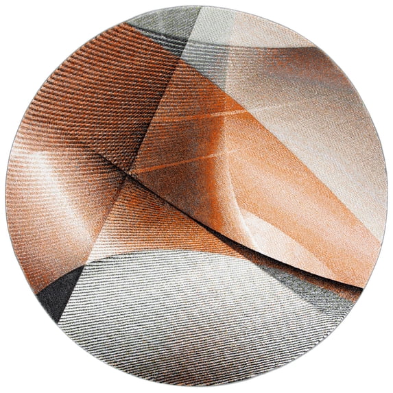 Safavieh Hollywood Celandine Abstract Area Rug, Gray/Orange, 6'7" x 6'7" Round