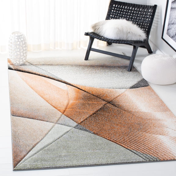 Safavieh Hollywood Celandine Abstract Area Rug, Gray/Orange, 6'7" x 9'
