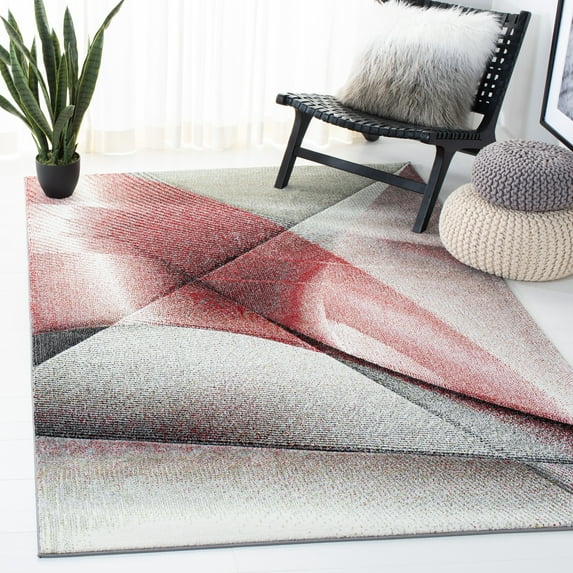 Safavieh Hollywood Celandine Abstract Area Rug, Gray/Red, 4' x 6'