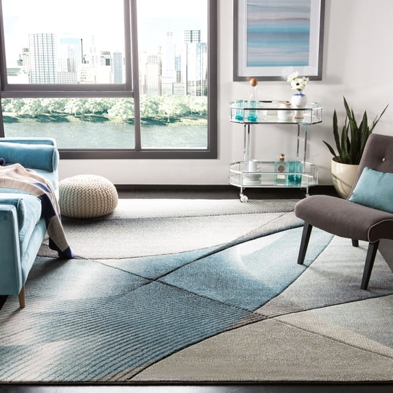 Safavieh Hollywood Celandine Abstract Area Rug, Gray/Teal, 11' x 11' Square