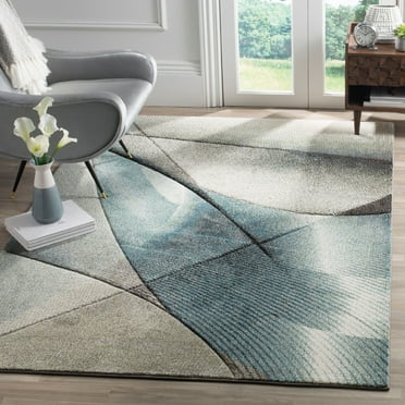 SAFAVIEH Hollywood Celandine Abstract Area Rug, Grey/Teal, 2'7" x 5'