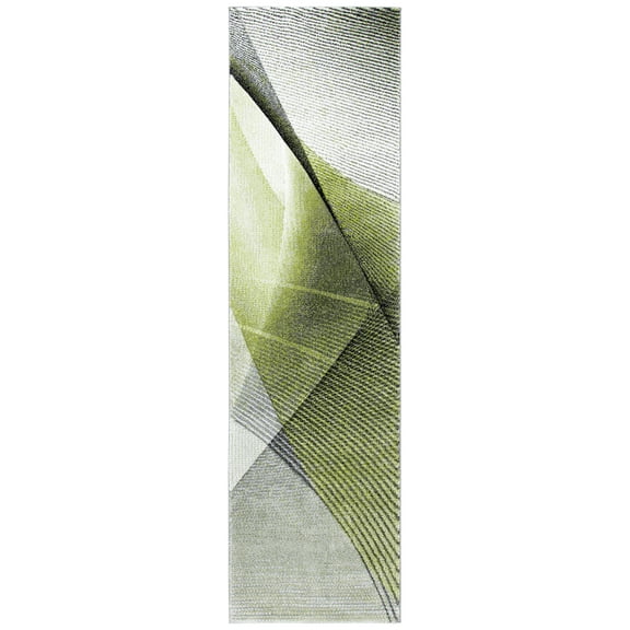 SAFAVIEH Hollywood Celandine Abstract Runner Rug, Grey/Green, 2'3" x 8'