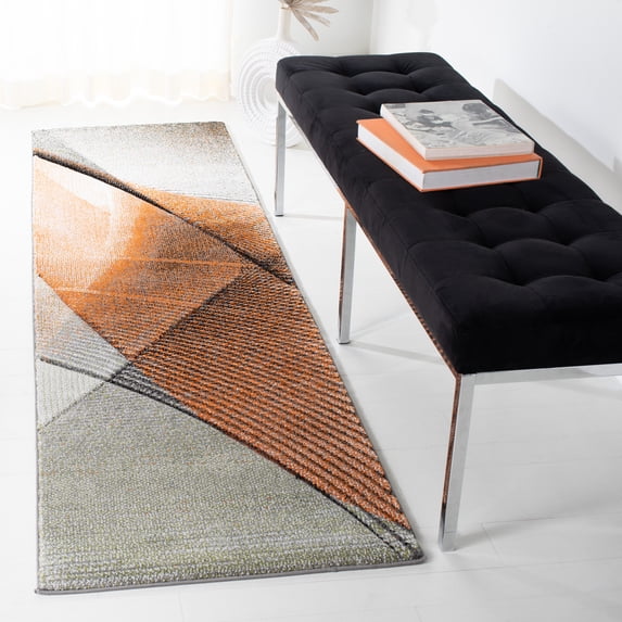 Safavieh Hollywood Celandine Abstract Runner Rug, Gray/Orange, 2'3" x 8'