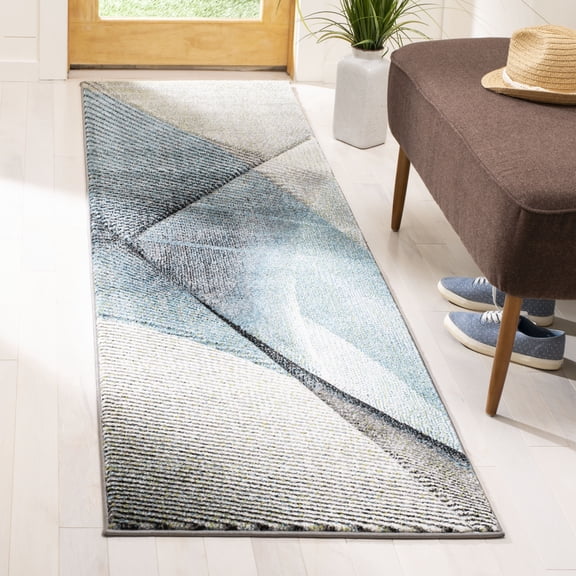 Safavieh Hollywood Celandine Abstract Runner Rug, Gray/Teal, 2'3" x 10'