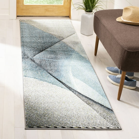 Safavieh Hollywood Celandine Abstract Runner Rug, Gray/Teal, 2'3" x 18'