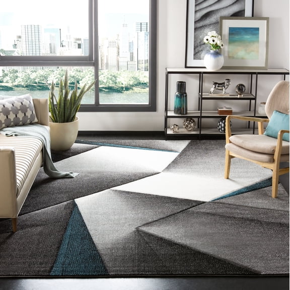 Safavieh Hollywood Nicholas Abstract Area Rug, Gray/Teal, 9' x 12'