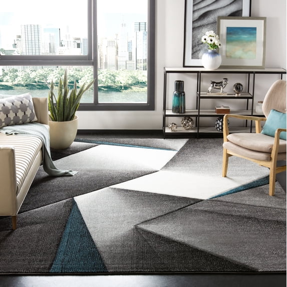 Safavieh Hollywood Nicholas Abstract Area Rug, Gray/Teal, 9' x 12'