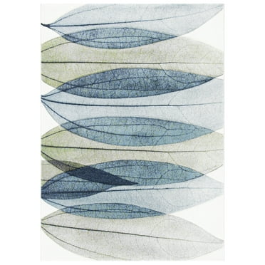 SAFAVIEH Hollywood Dalia Abstract Area Rug, Ivory/Blue, 5'3" x 7'6"