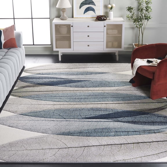 Safavieh Hollywood Dalia Abstract Area Rug, Ivory/Blue Green, 6'7" x 6'7" Square