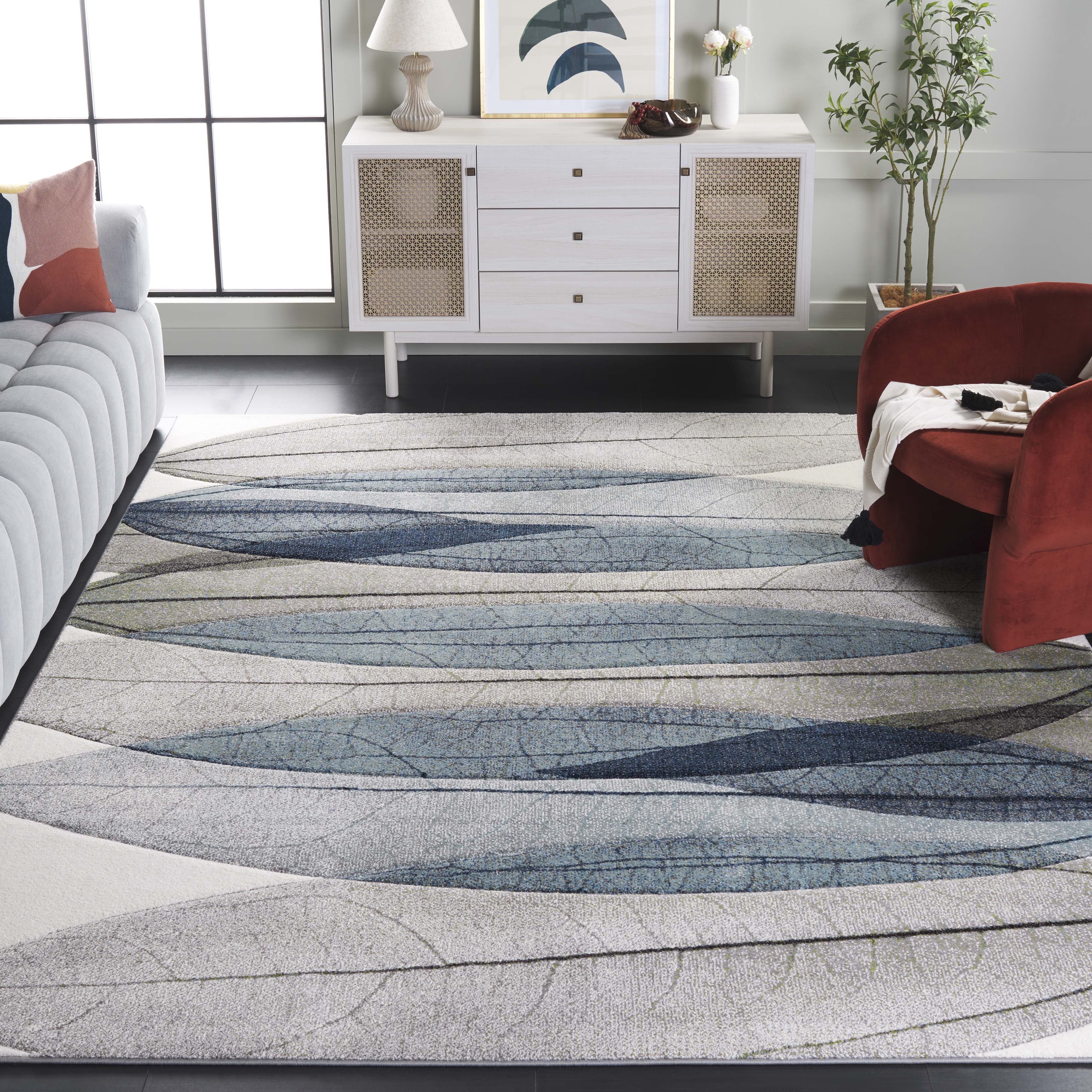 Safavieh Hollywood Dalia Abstract Area Rug, Ivory/Blue Green, 9' x 12'