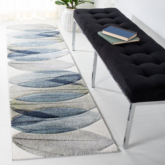 Safavieh Hollywood Dalia Abstract Runner Rug, Ivory/Blue Green, 2'3" x 6'
