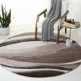 thumbnail image 1 of Safavieh Hollywood Dallas Abstract Area Rug, Brown/Ivory, 6'7" x 6'7" Round, 1 of 11