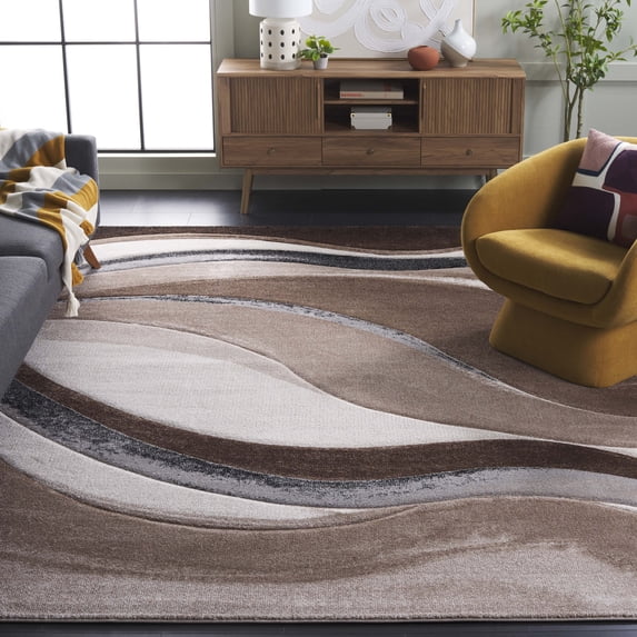 Safavieh Hollywood Dallas Abstract Area Rug, Brown/Ivory, 6'7" x 6'7" Square
