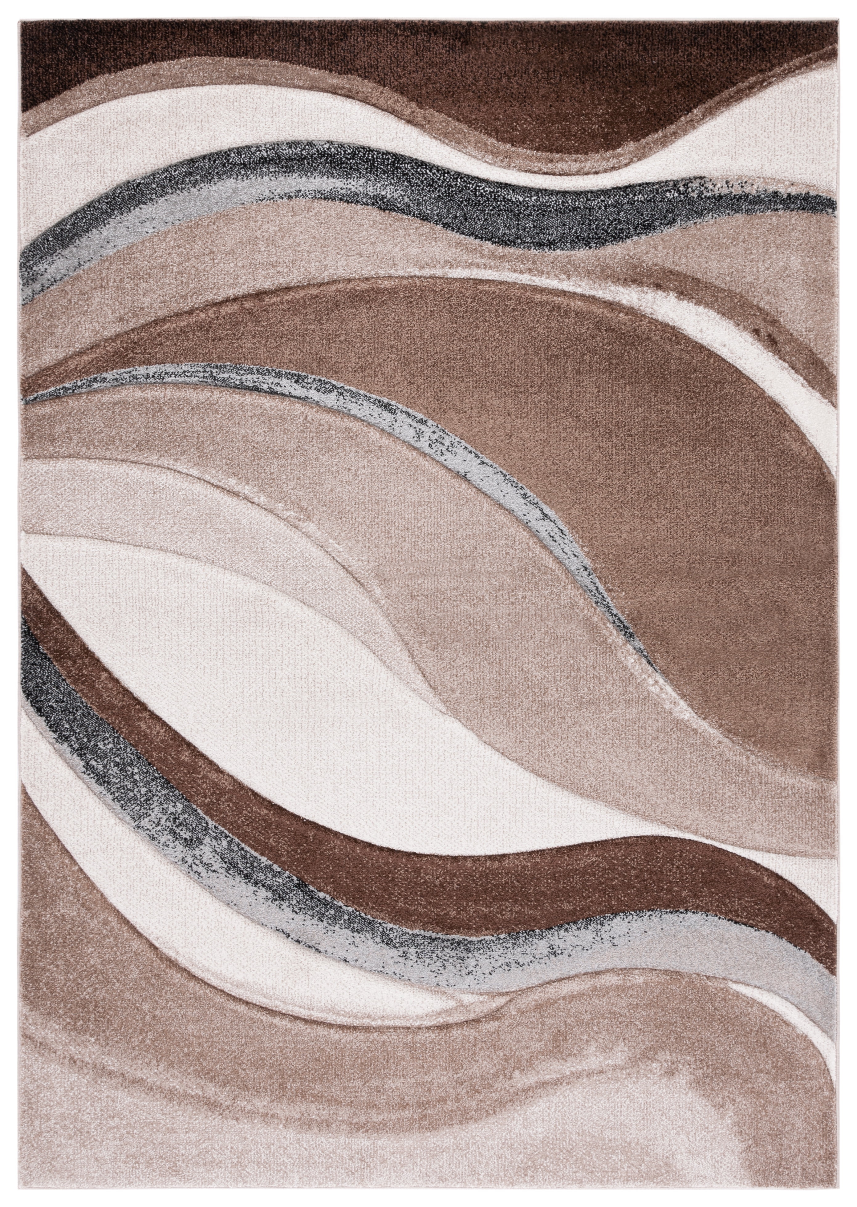 Ivory Abstract 9' x 12' Stain-Resistant Synthetic Rug