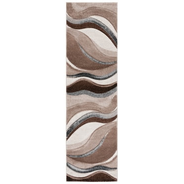 SAFAVIEH Hollywood Dallas Abstract Runner Rug, Brown/Ivory, 2'3" x 8'