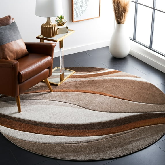 Safavieh Hollywood Dalton Abstract Area Rug, Beige/Brown, 5'3" x 5'3" Round