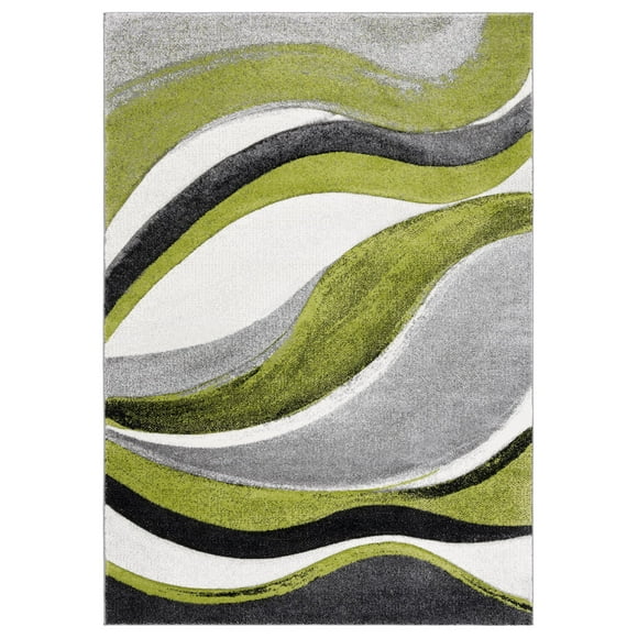 SAFAVIEH Hollywood Dalton Abstract Area Rug, Grey/Green, 5'3" x 7'6"