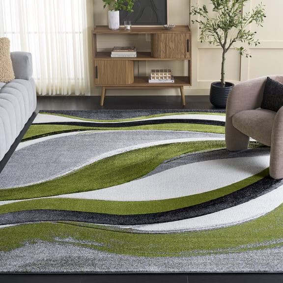 Safavieh Hollywood Dalton Abstract Area Rug, Gray/Green, 6'7" x 6'7" Square