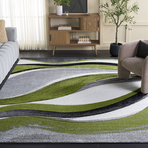 Safavieh Hollywood Dalton Abstract Area Rug, Gray/Green, 8' x 8' Square