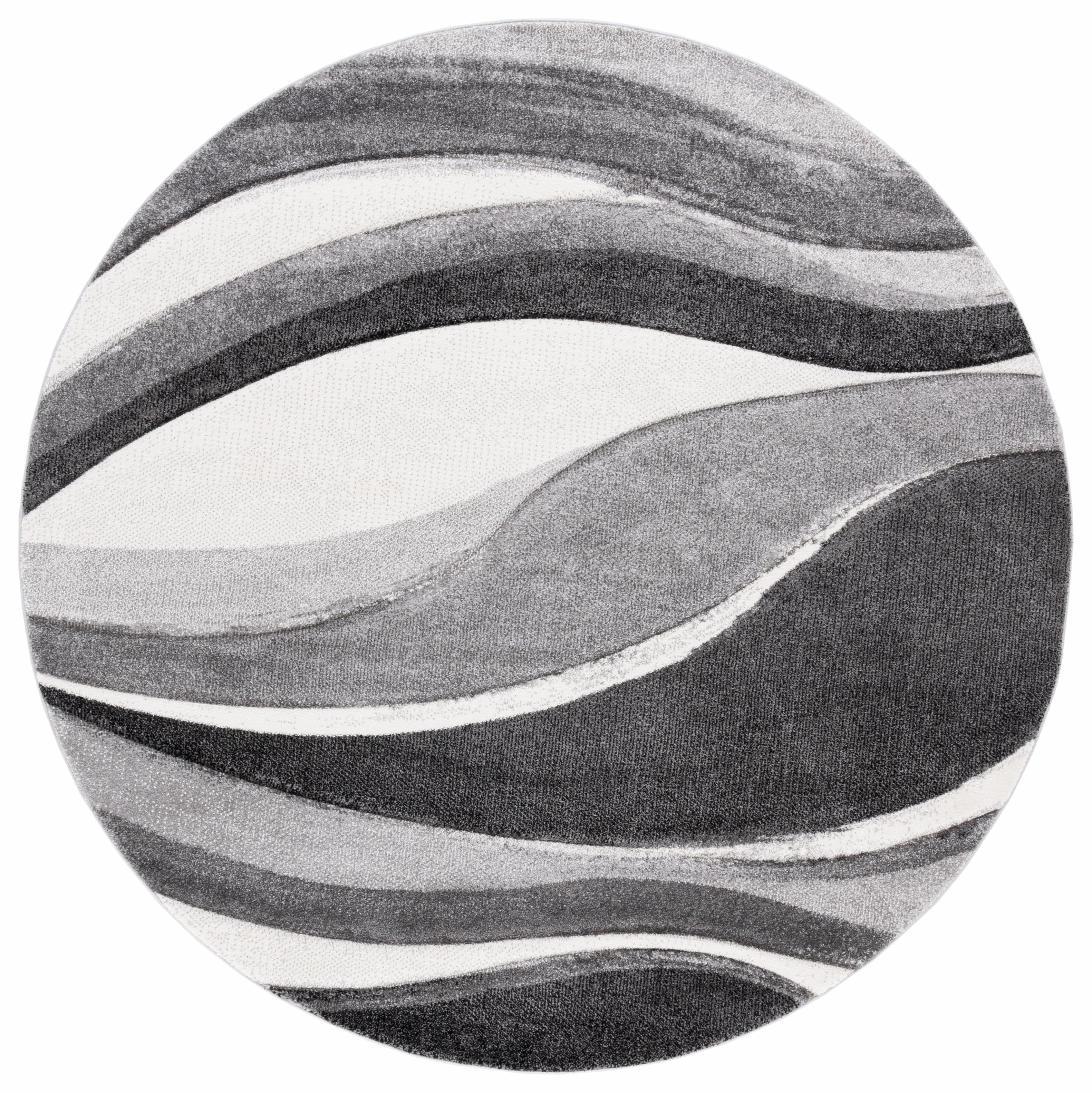 SAFAVIEH Hollywood Dalton Abstract Area Rug, Grey/Ivory, 6'7" x 6'7