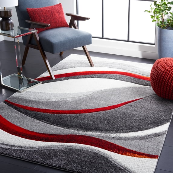 Safavieh Hollywood Dalton Abstract Area Rug, Gray/Red, 10'6" x 14'
