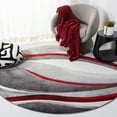 thumbnail image 1 of Safavieh Hollywood Dalton Abstract Area Rug, Gray/Red, 8' x 8' Round, 1 of 11