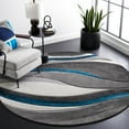 thumbnail image 1 of Safavieh Hollywood Dalton Abstract Area Rug, Gray/Turquoise, 3' x 3' Round, 1 of 11
