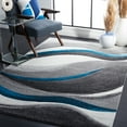 thumbnail image 1 of Safavieh Hollywood Dalton Abstract Area Rug, Gray/Turquoise, 6'7" x 9', 1 of 11