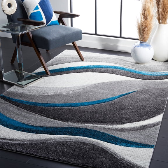 Safavieh Hollywood Dalton Abstract Area Rug, Gray/Turquoise, 8' x 8' Square