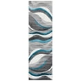 thumbnail image 1 of SAFAVIEH Hollywood Dalton Abstract Runner Rug, Grey/Turquoise, 2'3" x 6', 1 of 11