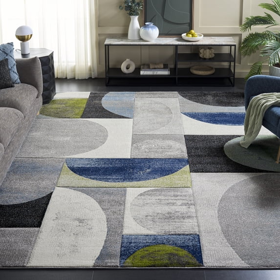 Safavieh Hollywood Damhan Abstract Area Rug, Gray/Blue, 8' x 8' Square