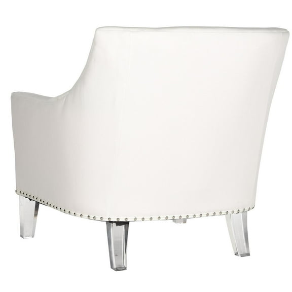 SAFAVIEH Hollywood Glam Tufted Acrylic Club Chair, White/Clear