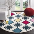 thumbnail image 1 of Safavieh Hollywood Ronni Geometric Area Rug, Ivory/Peacock Blue, 6'7" x 6'7" Round, 1 of 8