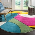 thumbnail image 1 of SAFAVIEH Hollywood HLW706C Peacock Blue/Fuchsia Rug, 1 of 6