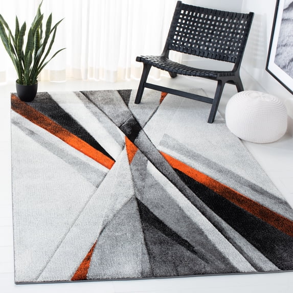 Safavieh Hollywood Jennifer Abstract Area Rug, Gray/Orange, 8' x 10'