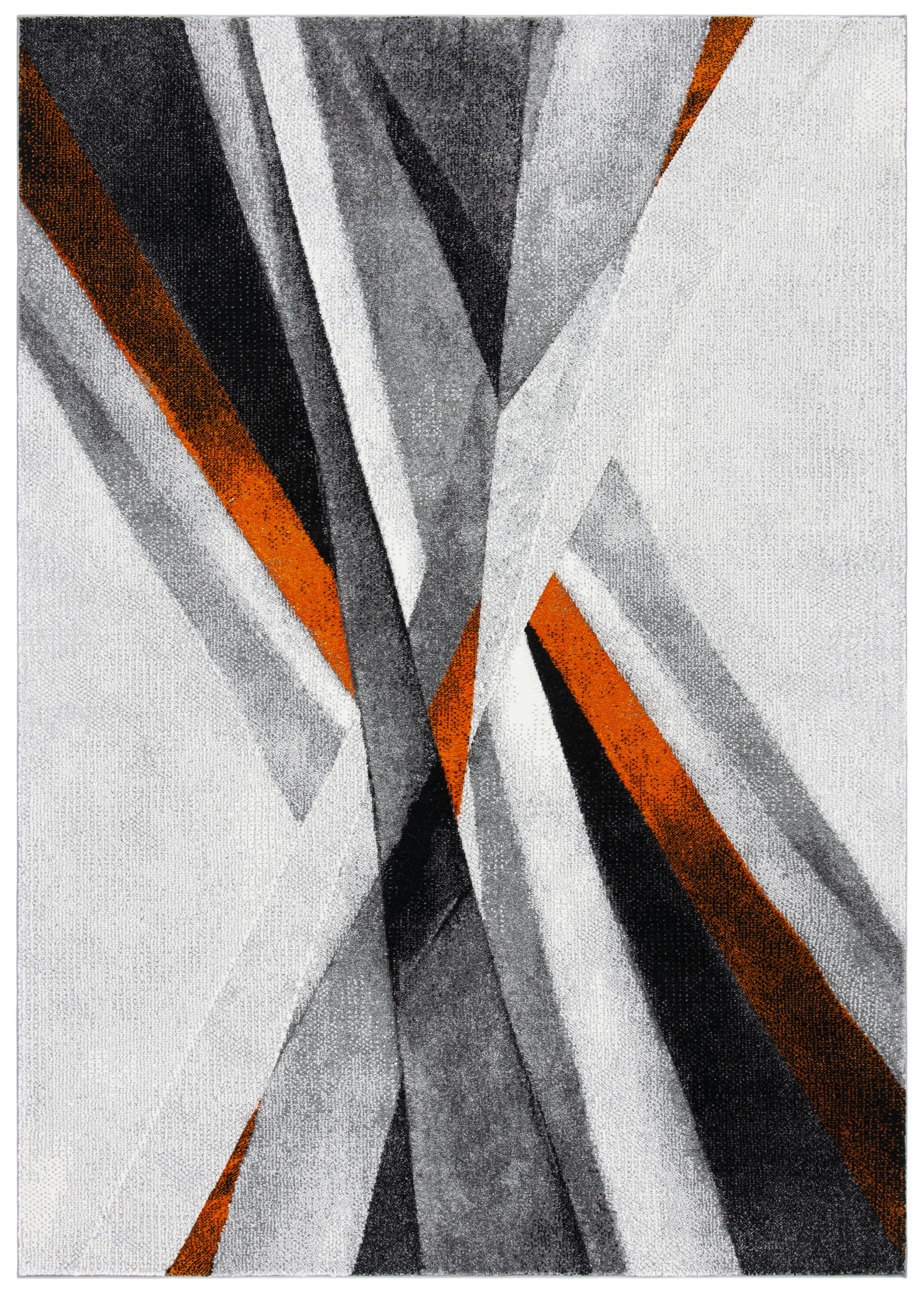 Gray and Orange Mid-Century Modern 8' x 10' Area Rug
