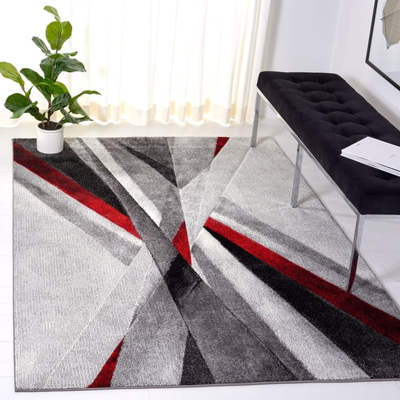Safavieh Hollywood Jennifer Abstract Area Rug, Gray/Red, 8' x 10'