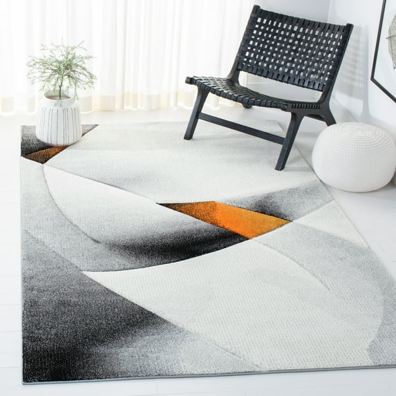 Safavieh Hollywood Joandra Abstract Area Rug, Gray/Orange, 9' x 12'