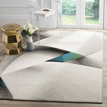 SAFAVIEH Hollywood Joandra Abstract Area Rug, Grey/Teal, 2'7" x 5'