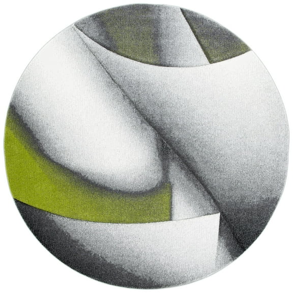 SAFAVIEH Hollywood Salome Abstract Area Rug, Grey/Green, 6'7" x 6'7" Round