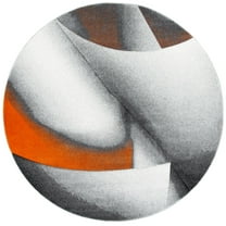 SAFAVIEH Hollywood Salome Abstract Area Rug, Grey/Orange, 6'7" x 6'7" Round