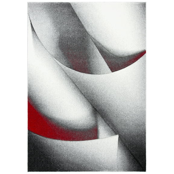 SAFAVIEH Hollywood Salome Abstract Area Rug, Grey/Red, 5'3" x 7'6"