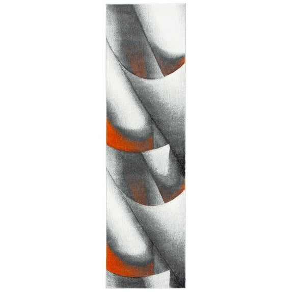 SAFAVIEH Hollywood Salome Abstract Runner Rug, Grey/Orange, 2'3" x 8'